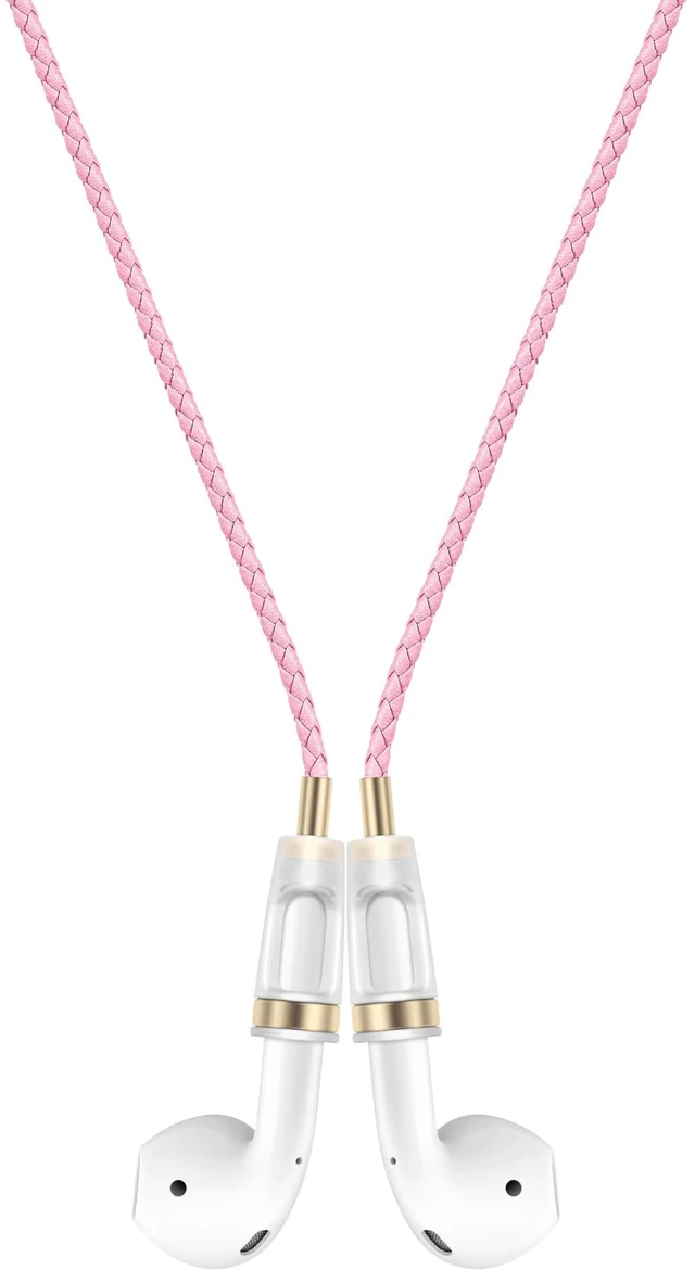 Main image of Anti-Lost Neck Strap for Airpods, PU Leather Strong Magnetic Necklace Holder String, Compatible with AirPods 1&2 /3rd /Pro/Pro 2 Pink Gold