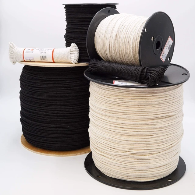 Alt view image 4 of 4 - Trick Line/Tie Line, Black, 300ft. Unglazed, USA, Cotton Cover with Polyester Core for Added Strength, Theatrical Cord, Multipurpose Utility Line, ROC354, #4 (1/8 inch) Made in USA