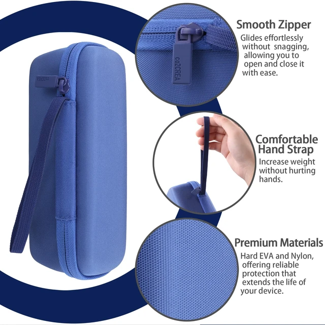 Alt view image 5 of 7 - Hard Case for Anker SoundCore/2/Motion B Outdoor Speaker, Blue Space For Charging Cable, Soft Lining, Durable Zippered Shell, Mesh Pocket, Hard Protective Bag