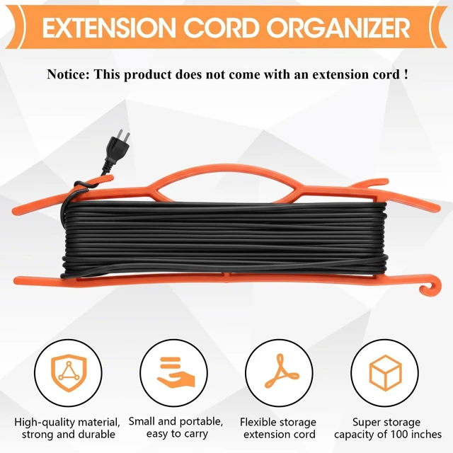 Alt view image 4 of 7 - 6 Pcs 15.7"extension Cord Storage, Xmas Light Organizer, Orange Light Duty H-frame Extension Cord Holder, Christmas String Light Storage Wrap Organizer for Xmas Lites, Hoses, Ropes, Cables