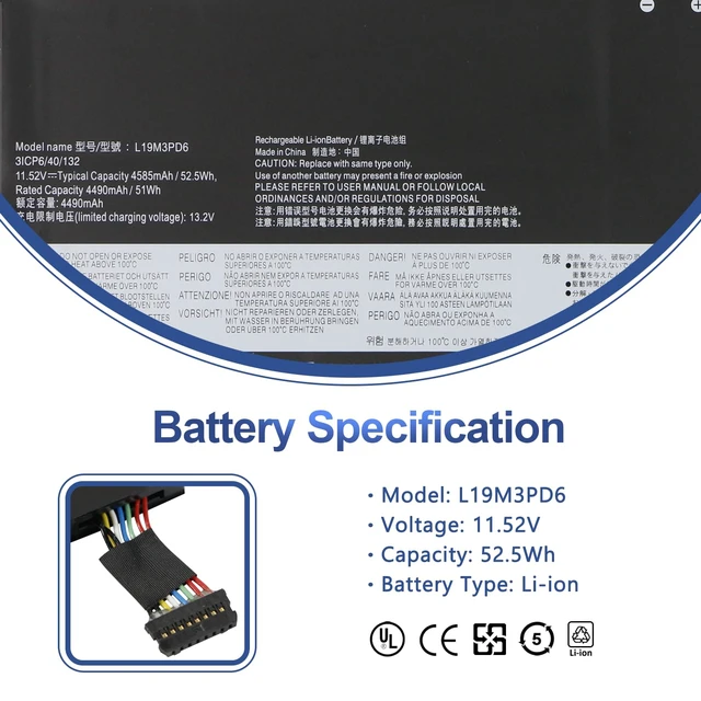 Alt view image 2 of 7 - L19M3PD6 L19L3PD6 Laptop Battery for Lenovo IdeaPad Flex 5-14IIL05 81X1 81WS 5-14ITL05 82LT 82HS 5-14ARE05 81X2 82DF 5-14ALC05 82HU 5-15IIL05 81X3 5-15ITL05 82HT 5-15ALC05 82HV L19C3PD6 L19D3PD6