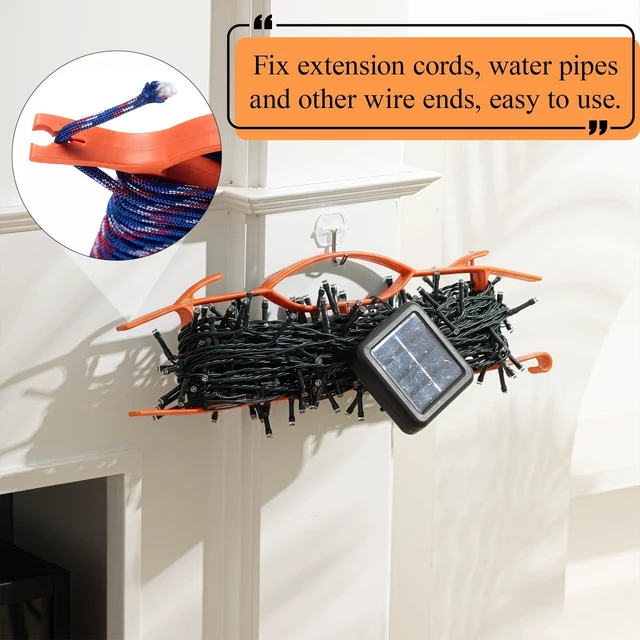 Alt view image 5 of 7 - 6 Pcs 15.7"extension Cord Storage, Xmas Light Organizer, Orange Light Duty H-frame Extension Cord Holder, Christmas String Light Storage Wrap Organizer for Xmas Lites, Hoses, Ropes, Cables