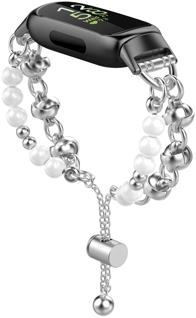 Main image of Beaded Bracelet Compatible with Fitbit Inspire 3 Band/Inspire 2 Band, Fashion Handmade Dressy Jewelry Strap Replacement for Fitbit Inspire 3 Bands for Women Men