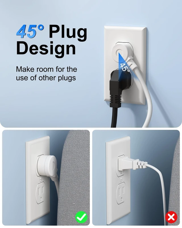 Alt view image 4 of 7 - Power Strip with USB C - 40W Charging Station with 2 Outlets 3 USB C & 2 USB A - Charger for Multiple Devices, 5Ft Flat Plug Extension Cord for Travel Cruise Ship Office Dorm (White)