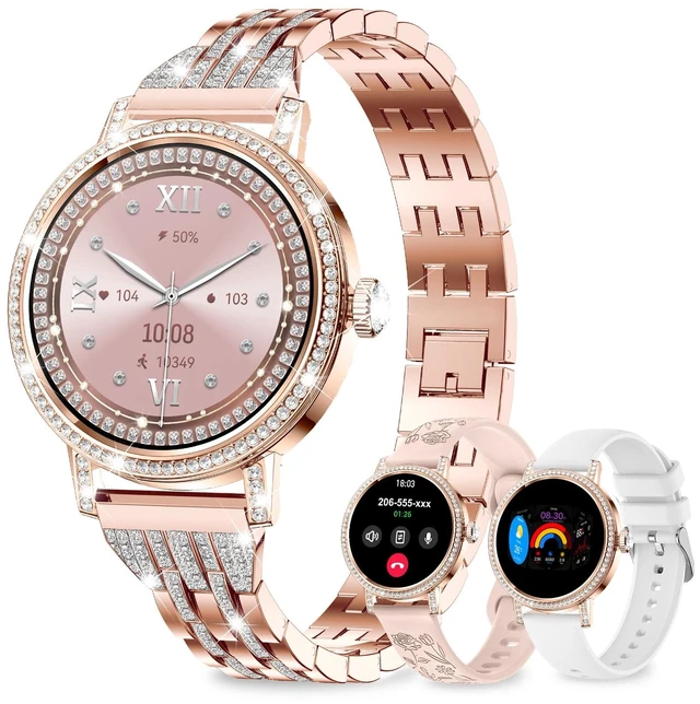 Main image of Smart Watches for Women:1.27" HD Smart Watch Bluetooth Calls,3 Bands,BP/Sleep/Steps,120+ Sports Fitness Tracker Android&iOS (Rose Gold)