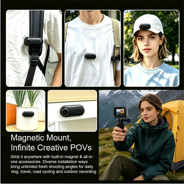 Alt view image 7 of 7 - SP1 1080P Mini POV Body Cameras with Audio and Video Sports Wearable Camera 2" Touch Screen,Magnetic Body, 30M Waterproof, 135° Wide Angle, WiFi Full Mounts for Skiing Cycling Motorcycle Vlog