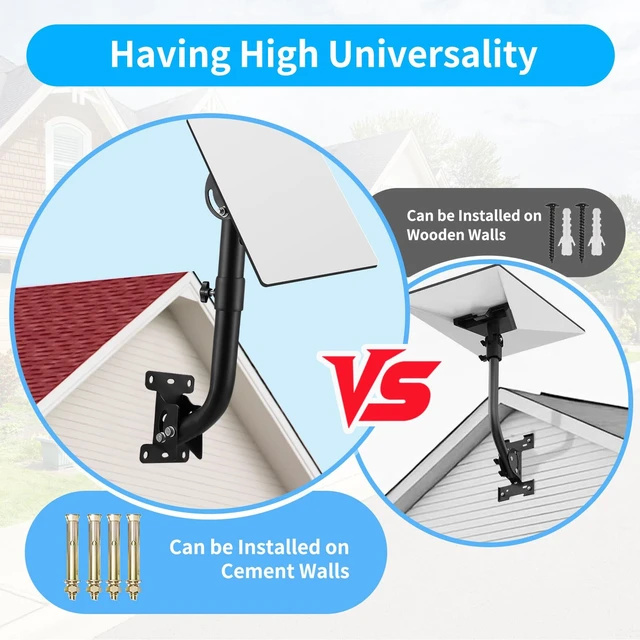 Alt view image 3 of 6 - Standard 4/4x/Gen 3 Wall & Roof Mount for Starlink, Adjustable Metal Bracket with Pipe Adapter Kit for V3 Dish, Weatherproof Heavy Duty