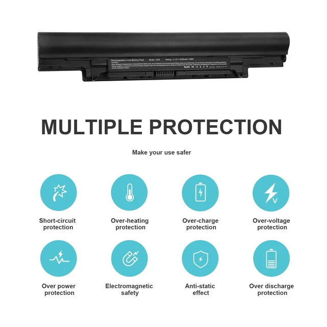 Alt view image 2 of 7 - 3340 Battery for Dell Latitude 3340 Battery, Dell V131 2nd Generation, Fits 451-BBJB, 451-BBIY, 451-BBIZ 7WV3V, H4PJP, JR6XC, YFDF9, YFOF9, 5MTD8