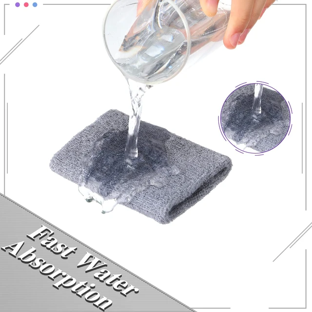 Alt view image 4 of 6 - 4 Inch Wrist Sweat Bands for Men Women Absorbent Tennis Soccer Wristbands Cotton Terry Cloth Sports Wrist Sweatbands for Tennis Basketball Football Running Gym