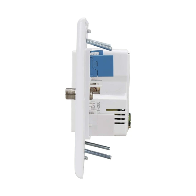 Alt view image 4 of 5 - Hdmi USB Outlet Charger Wall Plate,2 Power Outlet 15A with Dual 2.1A USB Charger Port, 1 HDMI HDTV + 1 CAT6 RJ45 Ethernet + Coaxial Cable TV F Type Keystone Face Plate White (Pack of 2)
