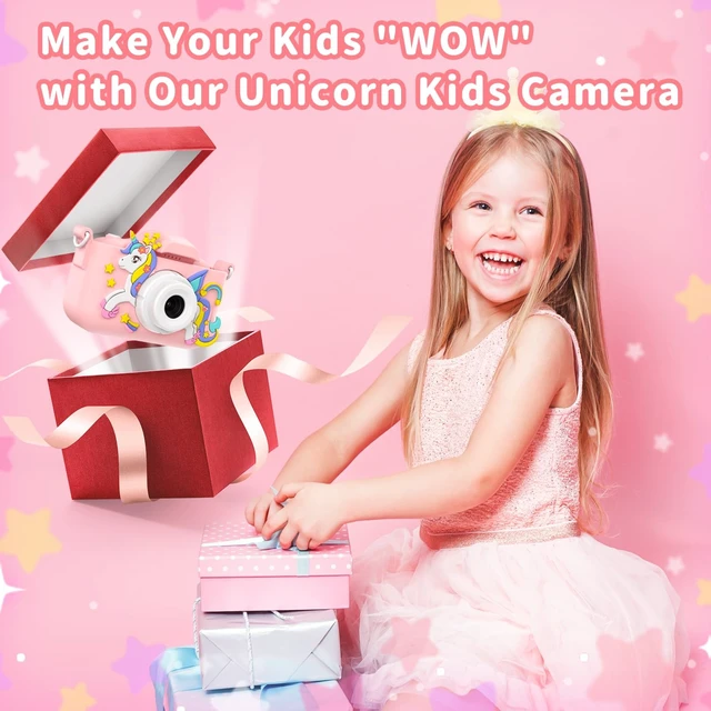 Alt view image 7 of 7 - Pink Unicorn Kids Selfie Camera with 2 Inch Screen/32GB Card Digital camera for boys/girls 3-12, selfie toy with filters/8X zoom/puzzle games/MP3/video recording, birthday gift for kids