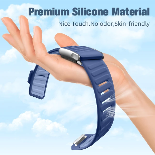 Alt view image 3 of 7 - Sport Band Compatible with Whoop 5.0 Bands One, Peak and Life/MG, Breathable Waterproof Silicone Adjustable Replacement Accessories Strap for Whoop Band 5.0 Fitness Activity Tracker, NavyBlue