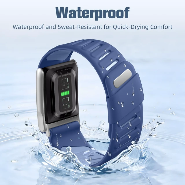 Alt view image 2 of 7 - Sport Band Compatible with Whoop 5.0 Bands One, Peak and Life/MG, Breathable Waterproof Silicone Adjustable Replacement Accessories Strap for Whoop Band 5.0 Fitness Activity Tracker, NavyBlue