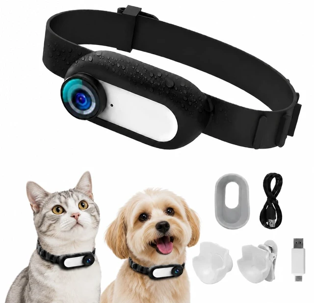 Main image of HD 1080P Cat Camera Collar with Video Record Wireless Mini Sport cam,Small Action Cameras,Body Camera for Pet Supplies/Stuff,Outdoor/Inoor Birthday Gift No WiFi