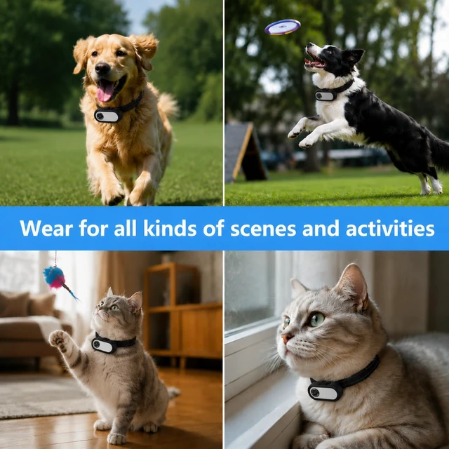 Alt view image 4 of 7 - HD 1080P Cat Camera Collar with Video Record Wireless Mini Sport cam,Small Action Cameras,Body Camera for Pet Supplies/Stuff,Outdoor/Inoor Birthday Gift No WiFi