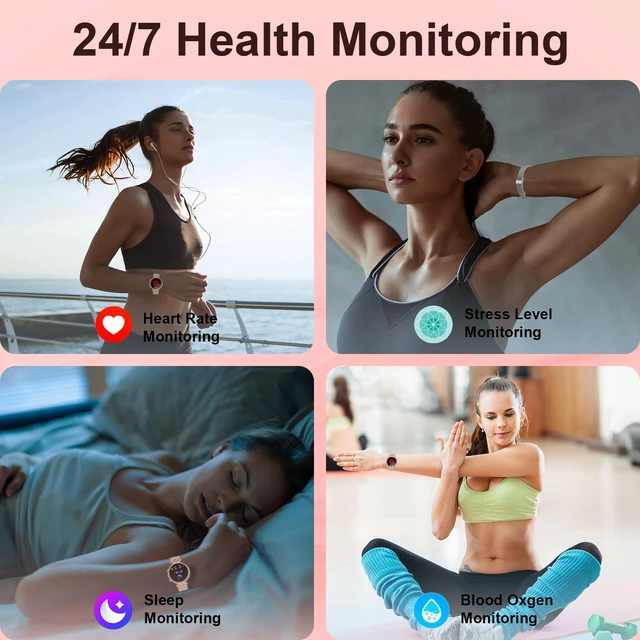 Alt view image 4 of 7 - Smart Watch for Women 1.27" HD 3 Band Fitness Tracker Bluetooth Call Compatible Android iPhone Phone with SpO2/Heart Rate/Sleep Monitor,120+ Sports Modes IP68 Waterproof Smartwatch Rose Gold