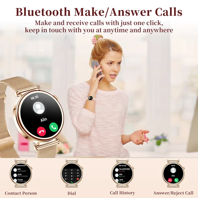 Alt view image 3 of 7 - Smart Watch for Women 1.27" HD 3 Band Fitness Tracker Bluetooth Call Compatible Android iPhone Phone with SpO2/Heart Rate/Sleep Monitor,120+ Sports Modes IP68 Waterproof Smartwatch Rose Gold