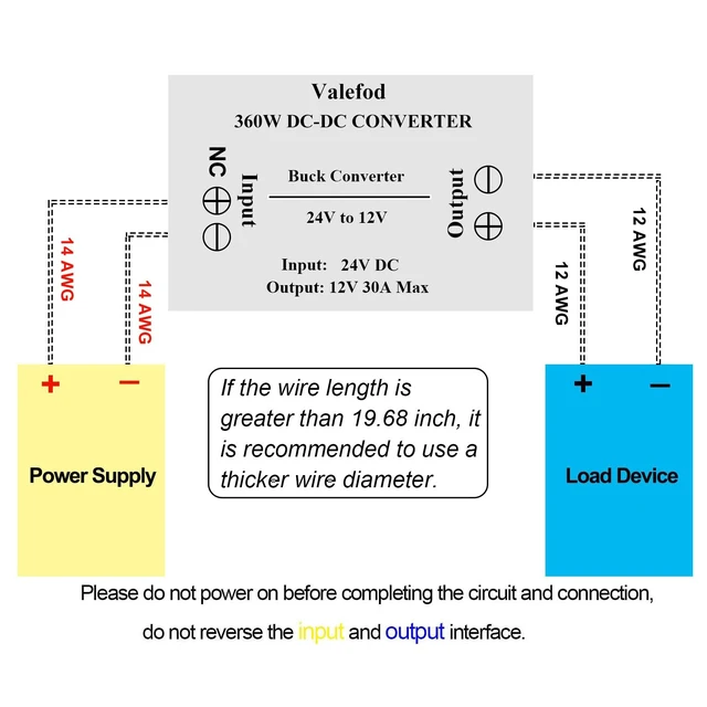 Alt view image 6 of 6 - DC to DC High Efficiency Voltage Converter 24V to 12V 30A 360W Buck Converter DIY Power Supply Step-Down Transformer