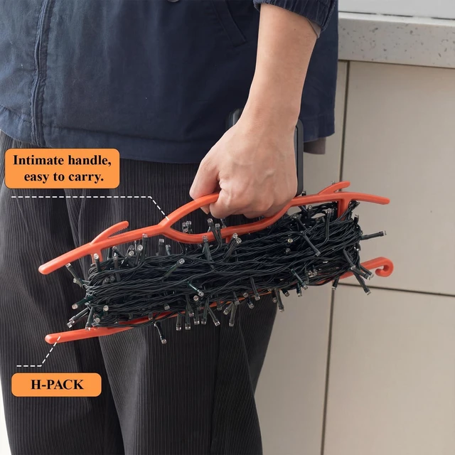 Alt view image 6 of 7 - 6 Pcs 15.7"extension Cord Storage, Xmas Light Organizer, Orange Light Duty H-frame Extension Cord Holder, Christmas String Light Storage Wrap Organizer for Xmas Lites, Hoses, Ropes, Cables