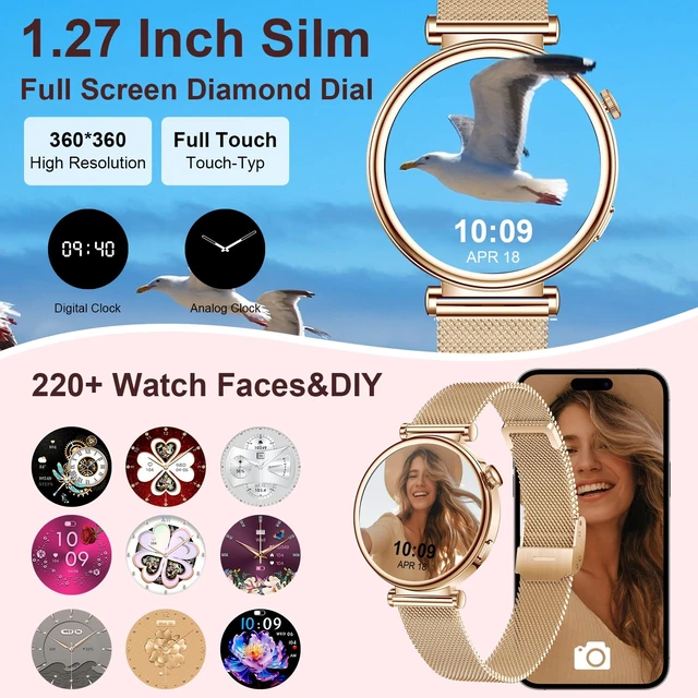 Alt view image 6 of 7 - Smart Watch for Women 1.27" HD 3 Band Fitness Tracker Bluetooth Call Compatible Android iPhone Phone with SpO2/Heart Rate/Sleep Monitor,120+ Sports Modes IP68 Waterproof Smartwatch Rose Gold