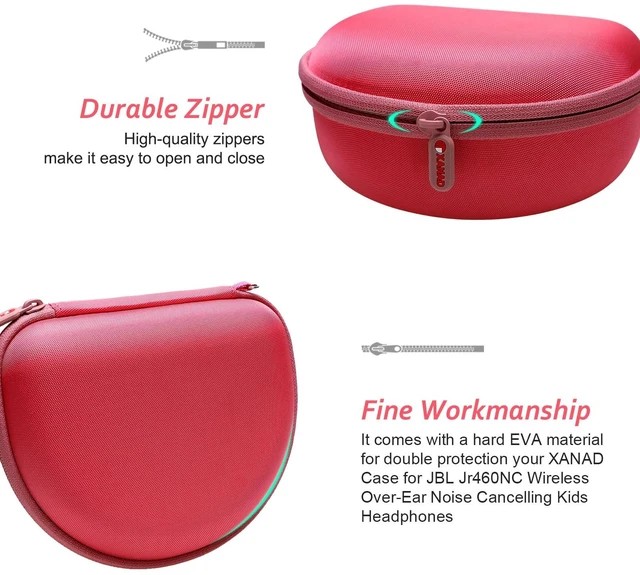 Alt view image 5 of 6 - Hard Case for JBL Junior JR 470NC/460NC/320 Kids Headphones, Pink for iClever BTH12 HS19 BTH20 BTH22 BTH26/Candy Bila/Acer/JBL/MIDOLA/JoySpark/JLab/ADOOPE/Spiderman/EarFun/ Etc Kids Headphone