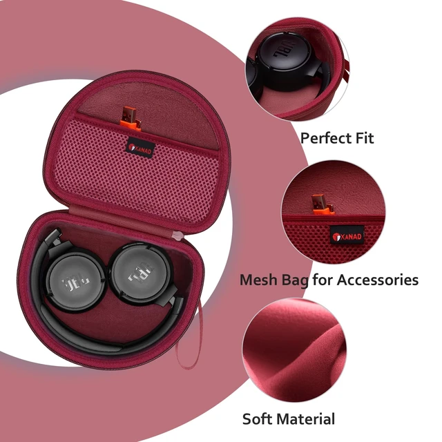 Alt view image 2 of 6 - Hard Case for JBL Junior JR 470NC/460NC/320 Kids Headphones,Burgundy for iClever BTH12 HS19 BTH20 BTH22 BTH26/Candy Bila/Acer/JBL/MIDOLA/JoySpark/JLab/ADOOPE/Spiderman/EarFun/ Etc Kids Headphone
