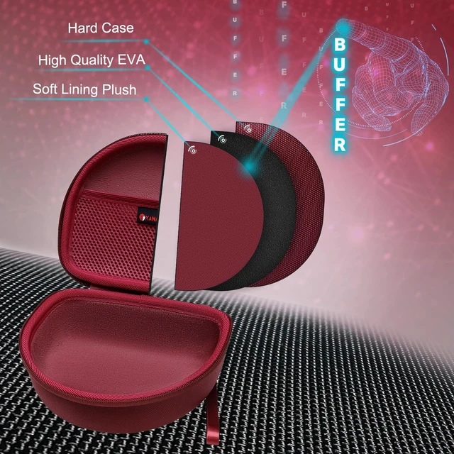 Alt view image 3 of 6 - Hard Case for JBL Junior JR 470NC/460NC/320 Kids Headphones,Burgundy for iClever BTH12 HS19 BTH20 BTH22 BTH26/Candy Bila/Acer/JBL/MIDOLA/JoySpark/JLab/ADOOPE/Spiderman/EarFun/ Etc Kids Headphone