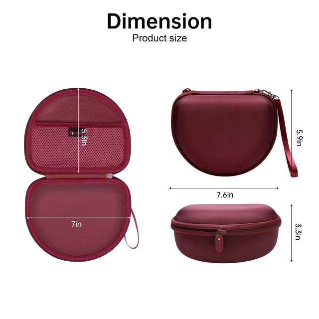 Alt view image 4 of 6 - Hard Case for JBL Junior JR 470NC/460NC/320 Kids Headphones,Burgundy for iClever BTH12 HS19 BTH20 BTH22 BTH26/Candy Bila/Acer/JBL/MIDOLA/JoySpark/JLab/ADOOPE/Spiderman/EarFun/ Etc Kids Headphone