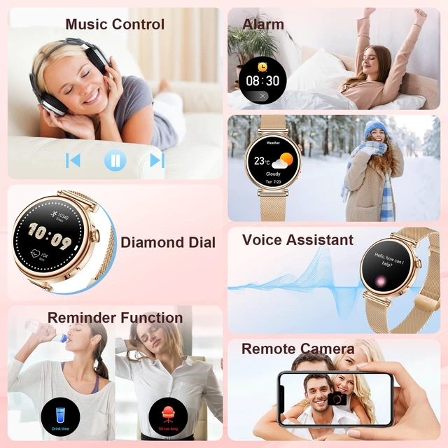 Alt view image 7 of 7 - Smart Watch for Women 1.27" HD 3 Band Fitness Tracker Bluetooth Call Compatible Android iPhone Phone with SpO2/Heart Rate/Sleep Monitor,120+ Sports Modes IP68 Waterproof Smartwatch Rose Gold