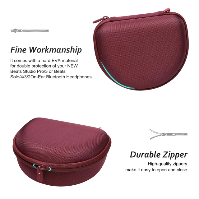 Alt view image 5 of 6 - Hard Case for JBL Junior JR 470NC/460NC/320 Kids Headphones,Burgundy for iClever BTH12 HS19 BTH20 BTH22 BTH26/Candy Bila/Acer/JBL/MIDOLA/JoySpark/JLab/ADOOPE/Spiderman/EarFun/ Etc Kids Headphone