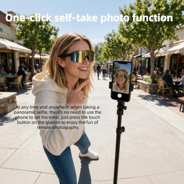 Alt view image 7 of 7 - AI Smart Glasses, Polarized Bluetooth Sunglasses, Safety Glasses with Built-in Mic & HD Open Ear Speakers,Wireless Sport Glasses Indoo Outdoor UV Protection