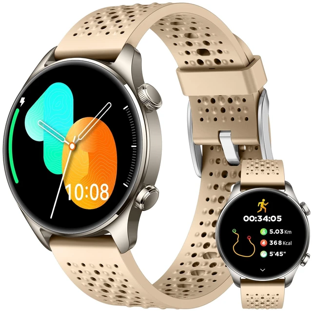 Main image of Smartwatch with GPS for Android iPhone 30m Waterproof Outdoor Watch Fitness Watch for Women Men Bluetooth Call, 1.43" AMOLED Round Display, Heart Rate/Sleep/SpO2 Monitor, 100+ Sport Modes