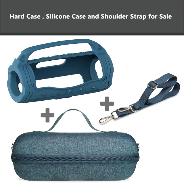 Alt view image 3 of 7 - Silicone Cover and Carrying Case for JBL Flip 7 Portable Speaker Accessories for JBL Flip 7 Silicone Case with Handle and Shoulder Strap, Protective Cases for Flip 7 Speaker (Blue)