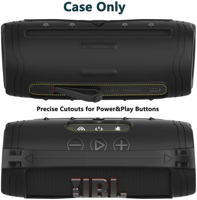 Alt view image 5 of 7 - Silicone Cover and Carrying Case for JBL Flip 7 Portable Speaker Accessories for JBL Flip 7 Silicone Case with Handle and Shoulder Strap, Protective Cases for Flip 7 Speaker (Black)
