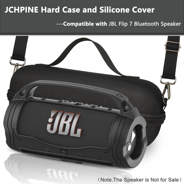 Alt view image 2 of 7 - Silicone Cover and Carrying Case for JBL Flip 7 Portable Speaker Accessories for JBL Flip 7 Silicone Case with Handle and Shoulder Strap, Protective Cases for Flip 7 Speaker (Black)