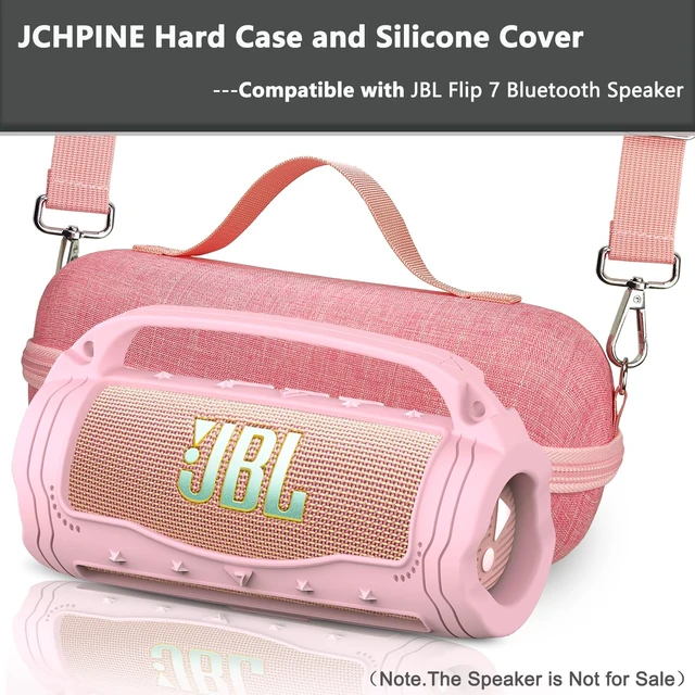 Alt view image 2 of 7 - Silicone Cover and Carrying Case for JBL Flip 7 Portable Speaker Accessories for JBL Flip 7 Silicone Case with Handle and Shoulder Strap, Protective Cases for Flip 7 Speaker (Pink)