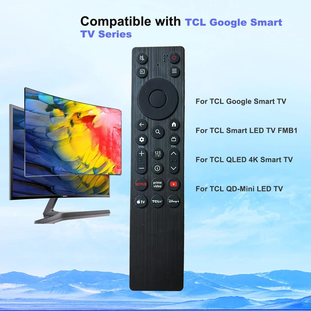 Alt view image 4 of 6 - RC923A FMB1 Remote Control Replacement Compatible for TCL Smart TV QLED QLED Mini Google TV's, Series Q77K QM6KQM5K (Not Voice,Not Setup) (Black)
