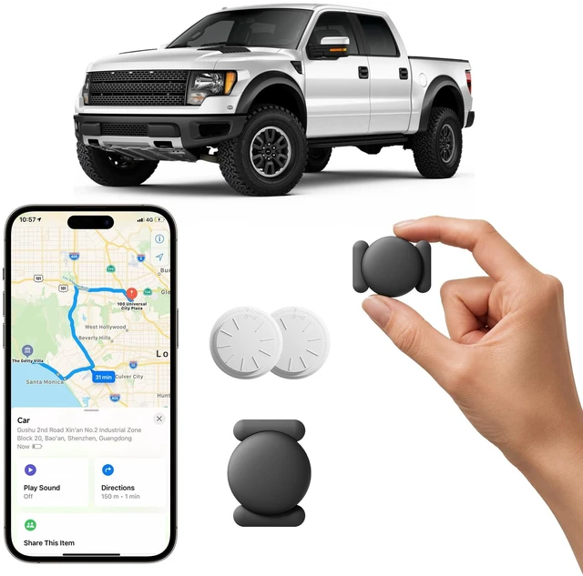 Main image of GPS Tracker for Vehicles, 2PCS GPS Tracker No Monthly Fee, Super Magnetic GPS Locator for Cars, Trucks with IP67 Waterproof Magnetic Case, Precise Location Tracking, Stealth Tracking, iOS Only (Black)