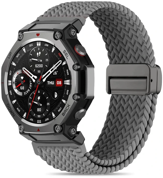 Main image of Elastic Woven Band Compatible with Amazfit T-Rex 3, Metal Magnetic Buckle Sports Replacement Strap Compatible with Amazfit T-Rex 3