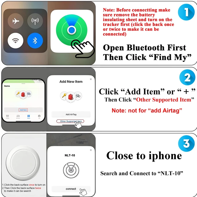 Alt view image 7 of 7 - Air Tracker Tags 2 Pack, Bluetooth Tracker for iPhone iPad Find My iOS Only Key Item Finder Locator with Sound, Smart Luggage Tag for Suitcases, Keys, Bags, Pets, Wallet, Backpack, Replaceable Battery