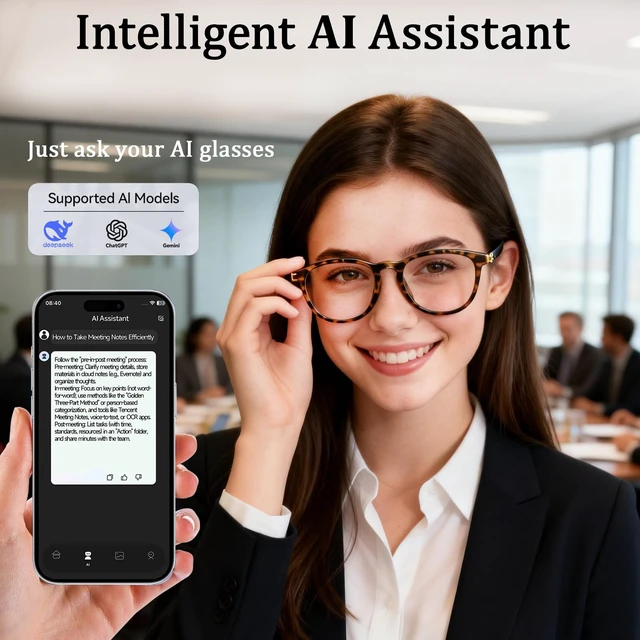 Alt view image 2 of 7 - Smart Translation Glasses for Men and Women with 164 Languages Real-Time Translation & Voice Assistant AI smart glasses featuring Noise-Hands Free Calls, Music, Touch Control, Photochromic Lenses