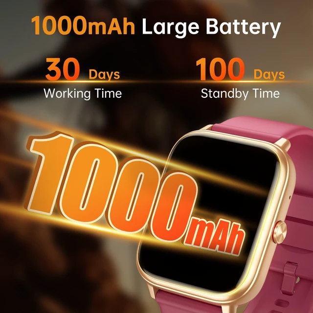 Alt view image 4 of 7 - Smart Watch for Men Women, Fitness Tracker (Answer/Make Call), 1000 mAh Battery, 120+ Sport Modes, Step Counter/Sleep Monitor Fitness Watch, Smartwatch for Android/iPhone (Wine Red)