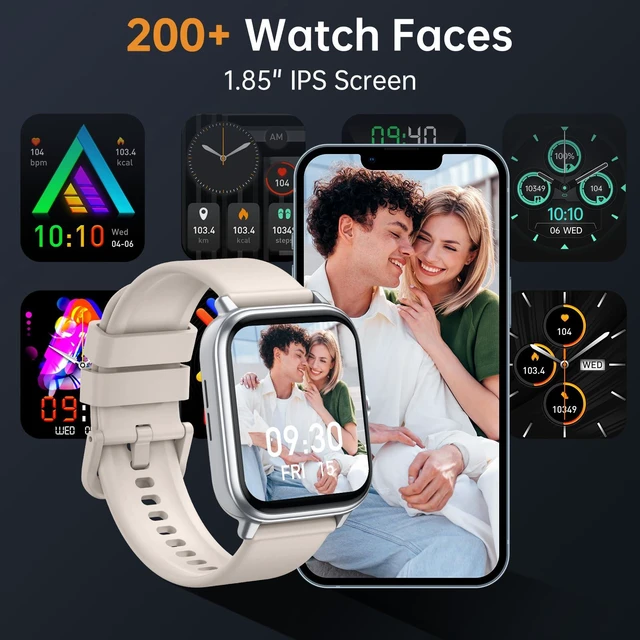 Alt view image 6 of 7 - Smart Watch for Men Women, Fitness Tracker (Answer/Make Call), 1000 mAh Battery, 120+ Sport Modes, Step Counter/Sleep Monitor Fitness Watch, Smartwatch for Android/iPhone (Starlight)