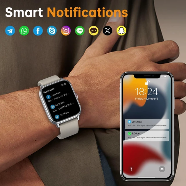 Alt view image 5 of 7 - Smart Watch for Men Women, Fitness Tracker (Answer/Make Call), 1000 mAh Battery, 120+ Sport Modes, Step Counter/Sleep Monitor Fitness Watch, Smartwatch for Android/iPhone (Starlight)