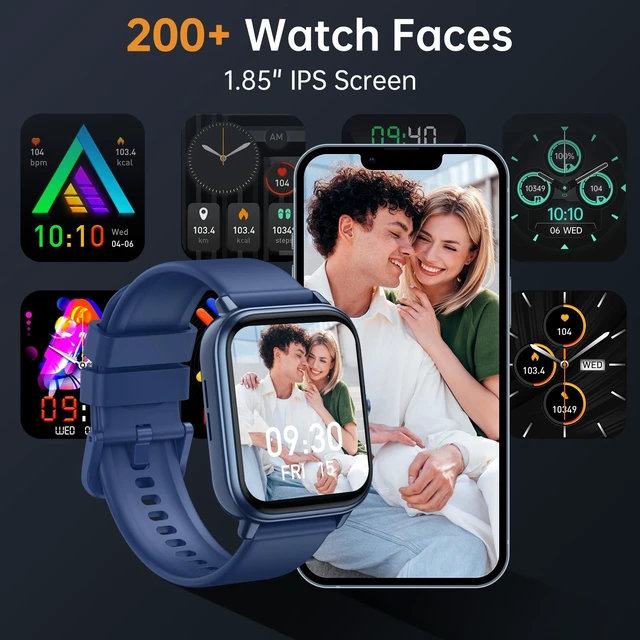 Alt view image 7 of 7 - Smart Watch for Men Women, Fitness Tracker (Answer/Make Call), 1000 mAh Battery, 120+ Sport Modes, Step Counter/Sleep Monitor Fitness Watch, Smartwatch for Android/iPhone (Blue)