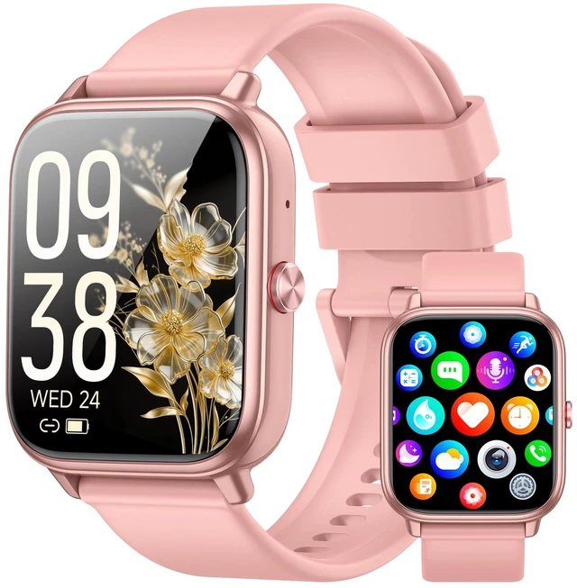Main image of Smart Watch for Men Women, Fitness Tracker (Answer/Make Call), 1000 mAh Battery, 120+ Sport Modes, Step Counter/Sleep Monitor Fitness Watch, Smartwatch for Android/iPhone (Pink)