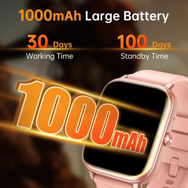 Alt view image 4 of 7 - Smart Watch for Men Women, Fitness Tracker (Answer/Make Call), 1000 mAh Battery, 120+ Sport Modes, Step Counter/Sleep Monitor Fitness Watch, Smartwatch for Android/iPhone (Pink)