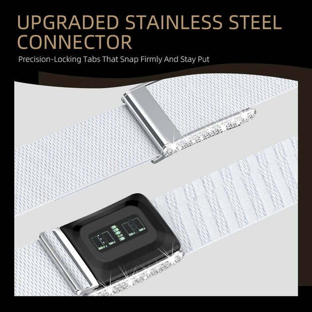 Alt view image 5 of 7 - Diamond Nylon Sport Band Compatible for Whoop 5.0 Bands One Peak Breathable Adjustable Shiny Rhinestone Replacement Wristband Strap for Whoop Band 5.0,NOT Compatible for Life/MG or Whoop 4.0