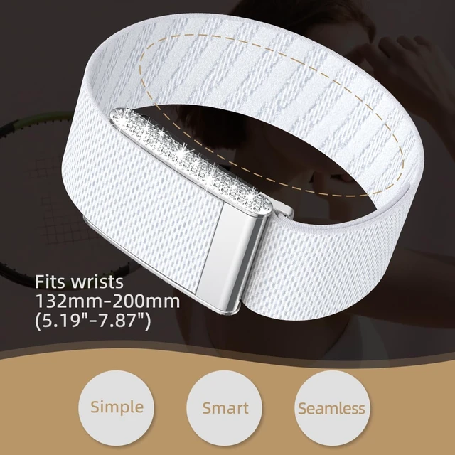Alt view image 7 of 7 - Diamond Nylon Sport Band Compatible for Whoop 5.0 Bands One Peak Breathable Adjustable Shiny Rhinestone Replacement Wristband Strap for Whoop Band 5.0,NOT Compatible for Life/MG or Whoop 4.0