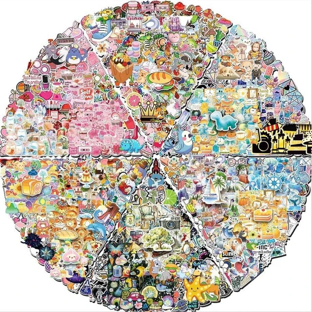 Alt view image 2 of 7 - Kawaii Sticker Blind Bag, 1000 Pcs Random Cute Cartoon Sticker Pack, Waterproof Vinyl Mystery Surprise Decals for Water Bottles Laptop Scrapbook Skateboard, Gift for Kids Teens